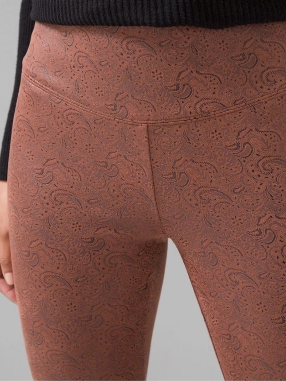 NEW White House Black Market Brown Paisley Runway Legging Sz 10 Boho Equestrian